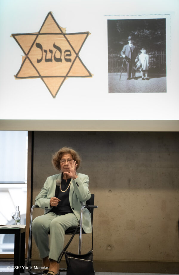 Berlin.007.05.2025 Foto: © Yorck Maecke Landesvertretung von Thüringen in Berlin. "Theresienstadt ... das war eigentlich der Vorhof zur Hölle!" Frau Ingeborg Geißler.