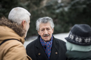 Der Überlebende Dieter Flack sprach am Denkmal für die im Nationalsozialismus ermordeten Sinti und Roma Europas © Stiftung Denkmal, Foto: Marko Priske