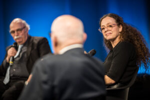 1. Oktober 2026, »Jüdisches Ost- trifft jüdisches Westberlin«, Andreas Nachama, Shelly Kupferberg und Hermann Simon © Stiftung Denkmal, Foto: Marko Priske