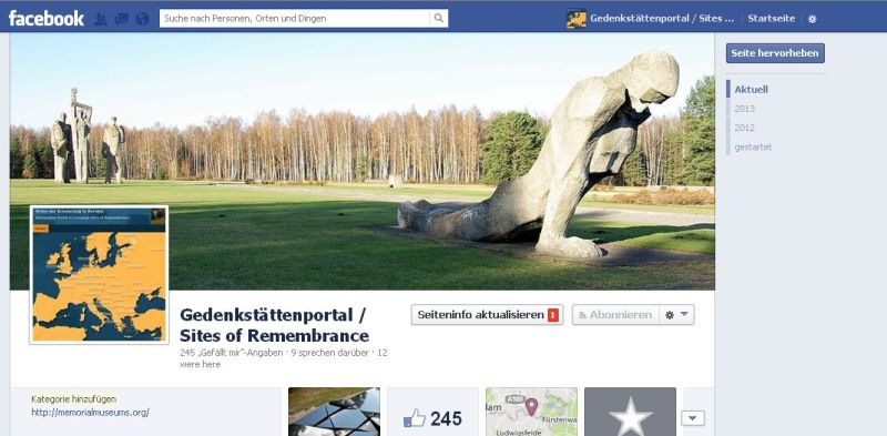 Gedenkstättenportal zu Orten der Erinnerung in Europa