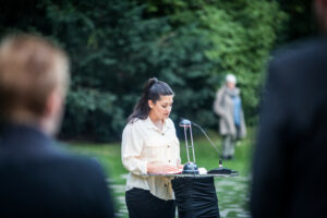 Gedenken am Sinti und Roma Denkmal am 2. August 2021 © Stiftung Denkmal, Foto Marko Priske (50)