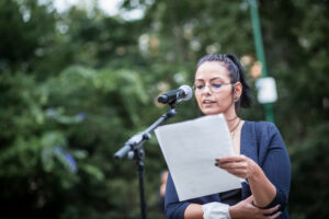Gedenken am Sinti und Roma Denkmal am 2. August 2021 © Stiftung Denkmal, Foto Marko Priske (98)