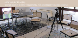 Kfar Shemaryahu, Mai 2012: Aufbauten zum Interview mit dem Holocaustüberlebenden Uri Chanoch, © Stiftung Denkmal