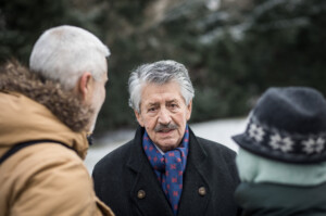 Der Überlebende Dieter Flack sprach am Denkmal für die im Nationalsozialismus ermordeten Sinti und Roma Europas © Stiftung Denkmal, Foto: Marko Priske
